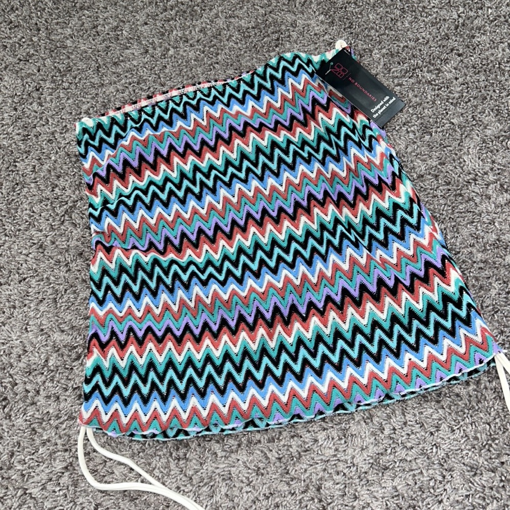 🆕 No Boundaries Mesh Side Tie Skirt, Women's medium cover‎ up multicolor - Picture 2 of 4